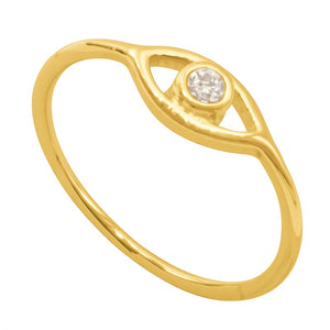 Anillo fino macizo oro 18k ojo