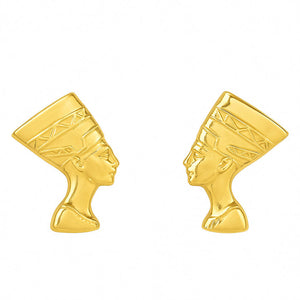 18K PENDIENTES ORO CON LA EFIGIE DE LA REINA EGIPCIA NEFERTITI