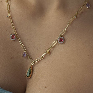 Gargantilla plata baño oro circonitas 18612-c