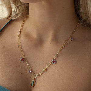 Gargantilla plata baño oro circonitas 18612-c chica