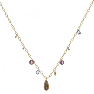 Gargantilla plata baño oro circonitas 18612-c foto