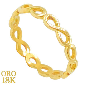 Anillo oro 18k macizo en forma de infinitos encadenados