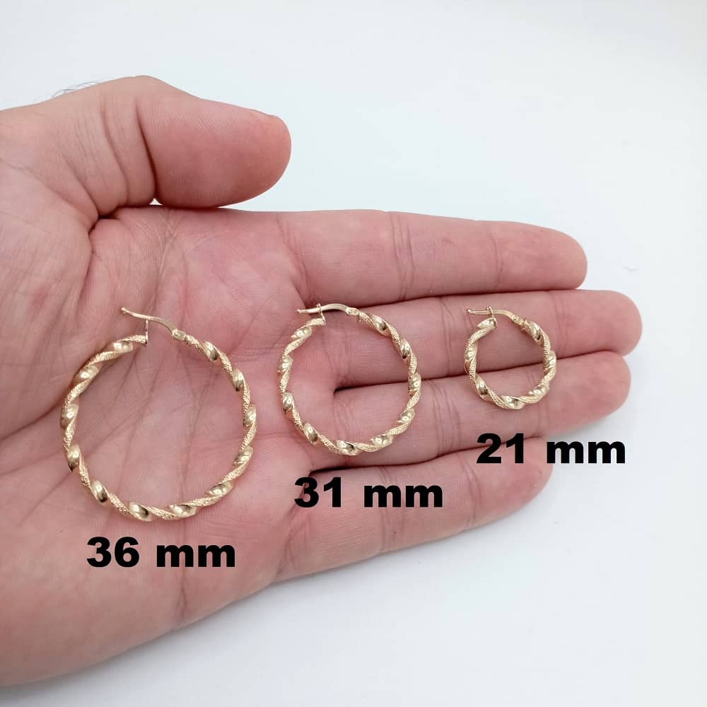 Sampled 18k gold coiled hoops