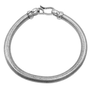 Pulsera plata MACIZA snake 6mm cola ratón
