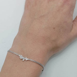 Pulsera plata perrito mano