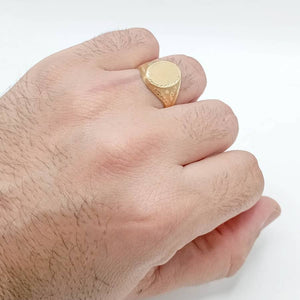 Sello ovalado tallado oro 18k mano