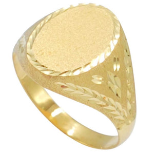Sello ovalado tallado oro 18k