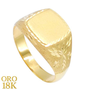 Sello tallado de oro 18k cadete