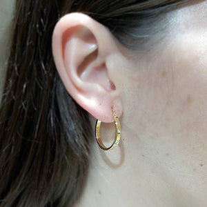 Aros oro 18k planos lisos chica