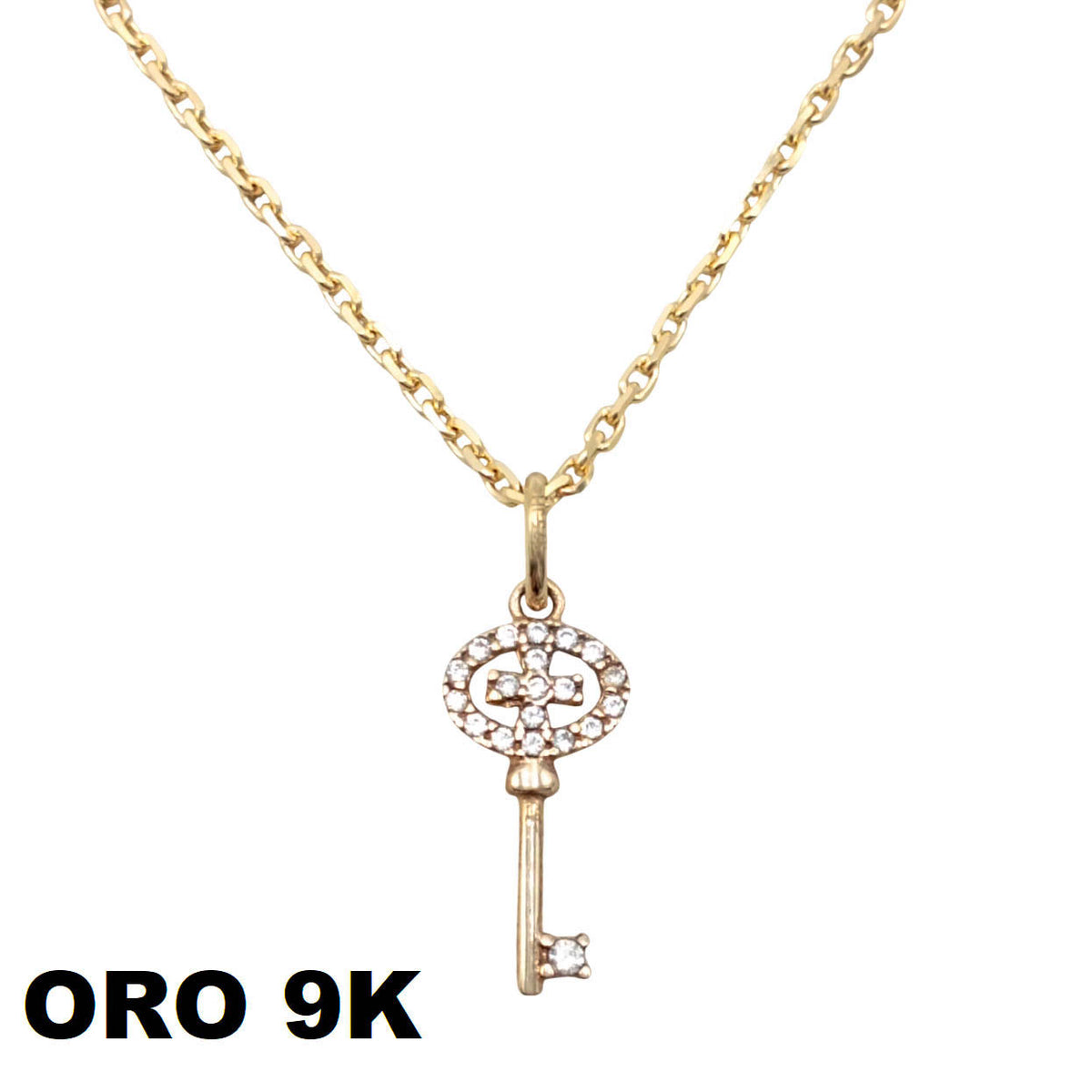 Cadena extrafuerte con colgante llave 9k
