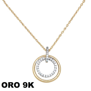 Cadena extrafuerte con colgante circulo 9k