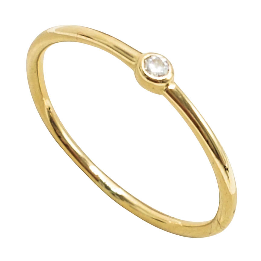 Anillo fino macizo oro 18k circonita