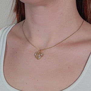 Cadena extrafuerte con colgante corazon grande 9k chica