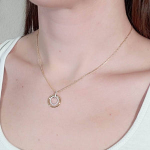 Cadena extrafuerte con colgante circulo 9k chica