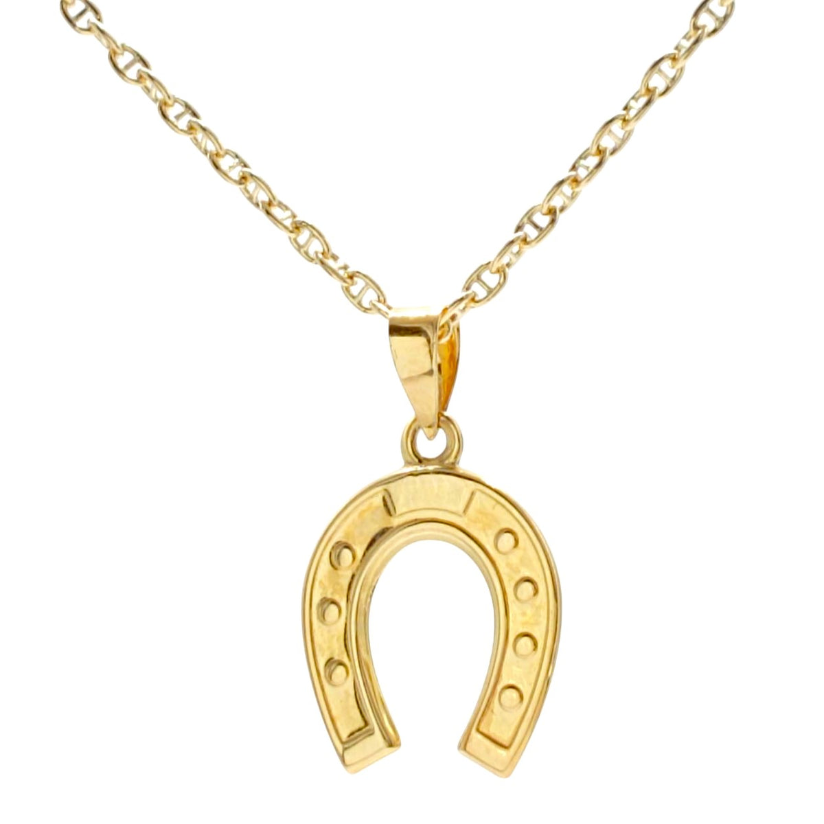 Cadena 40cm con colgante herradura en oro de ley 18k
