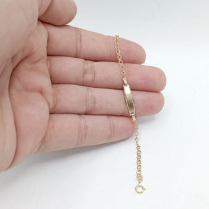 Pulsera oro bebé pequeña eslabón circular mano