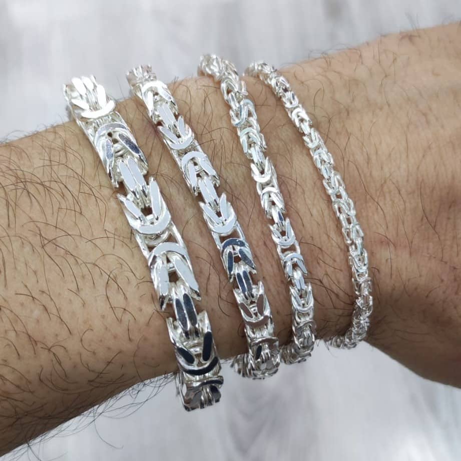 Pulsera plata bizantina zoom