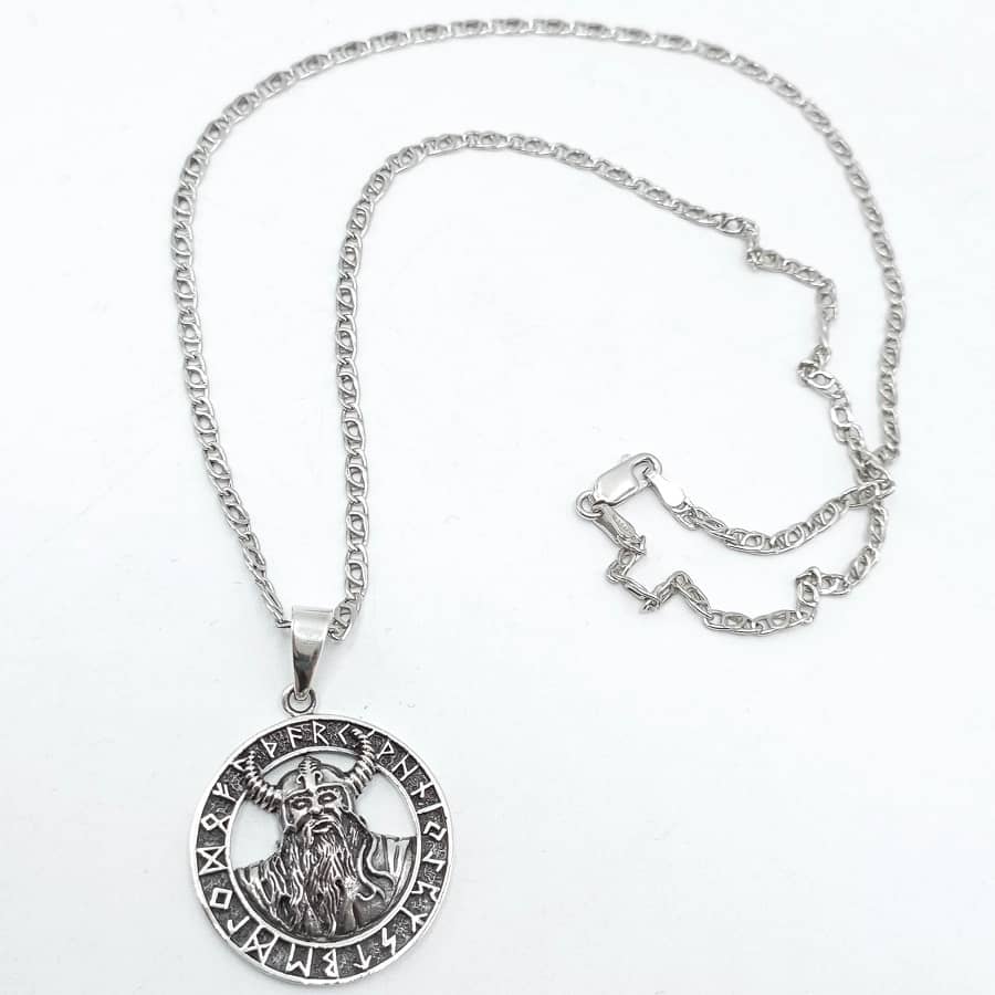 colgante vikingo cadena plata