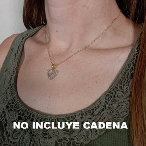 Colgante oro de ley 18k corazón mamá circonitas CHICA