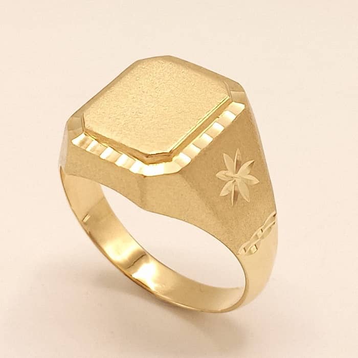 Sello CUADRADO tallado oro 18k mano imagen