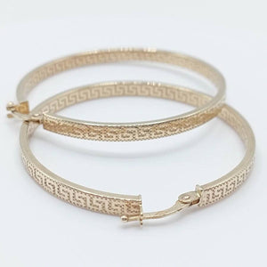 Oro 9k aros greca grandes zoom