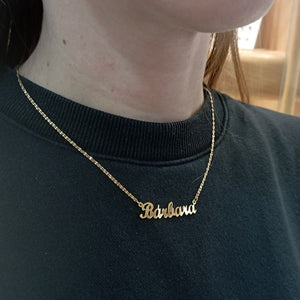 Colgante gargantilla oro de ley 18k cadena con nombre chica