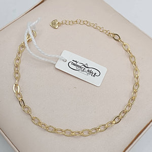 Pulsera de plata fina bañada en oro con eslabones ovalados