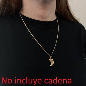 Colgante de oro de ley 18k con la efigie de la reina egipcia Nefertiti chica