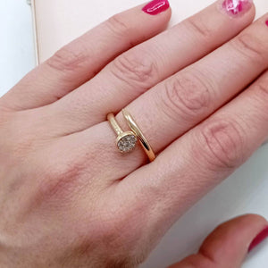 Anillo plata 925 clavo circonitas mano