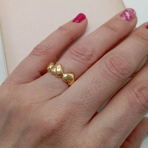 Anillo plata 925 corazones sinfín mano