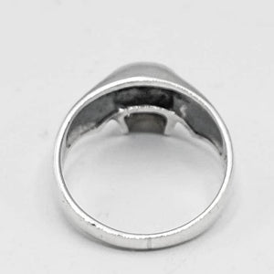 Interior del anillo de plata de ley con calavera para caballero