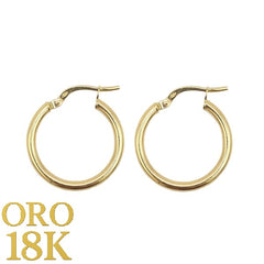 Gold hoops 2x18mm - Joyeria Pepe Lozano