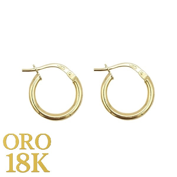 Gold hoops 2x14mm - Joyeria Pepe Lozano