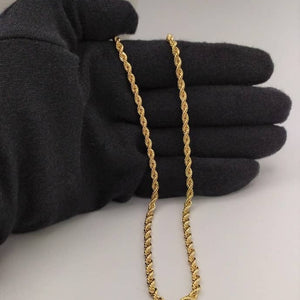 Cordón de oro 9k de 60cm de largo hueco para hombre MANO