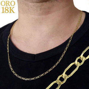 Cadena de oro de ley para hombre fina hueca