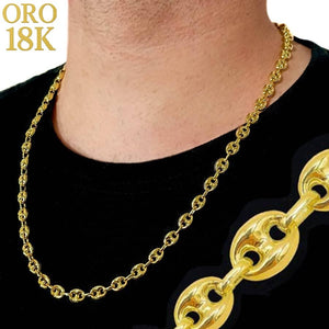 Cadena ancha oro de ley para hombre calabrote