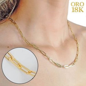 Cadena oro de ley eslabón tipo bernardino para mujer