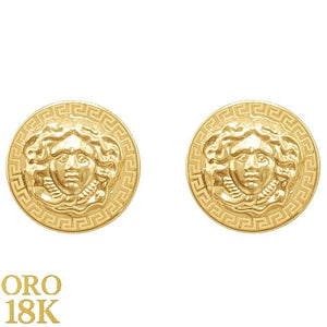 18K PENDIENTES ORO GRECA Y MEDUSA 14 MM DE DIÁMETRO