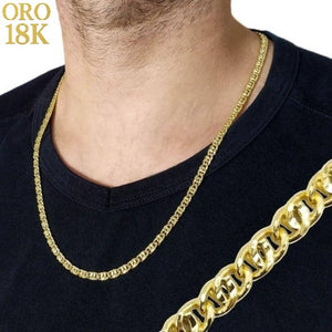 Cadena oro de ley para hombre eslabón doble estilo ojo de perdiz