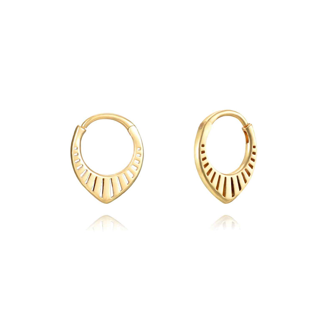 Pendientes de aro de plata de ley 925 con baño de oro de 18k, 17 mm