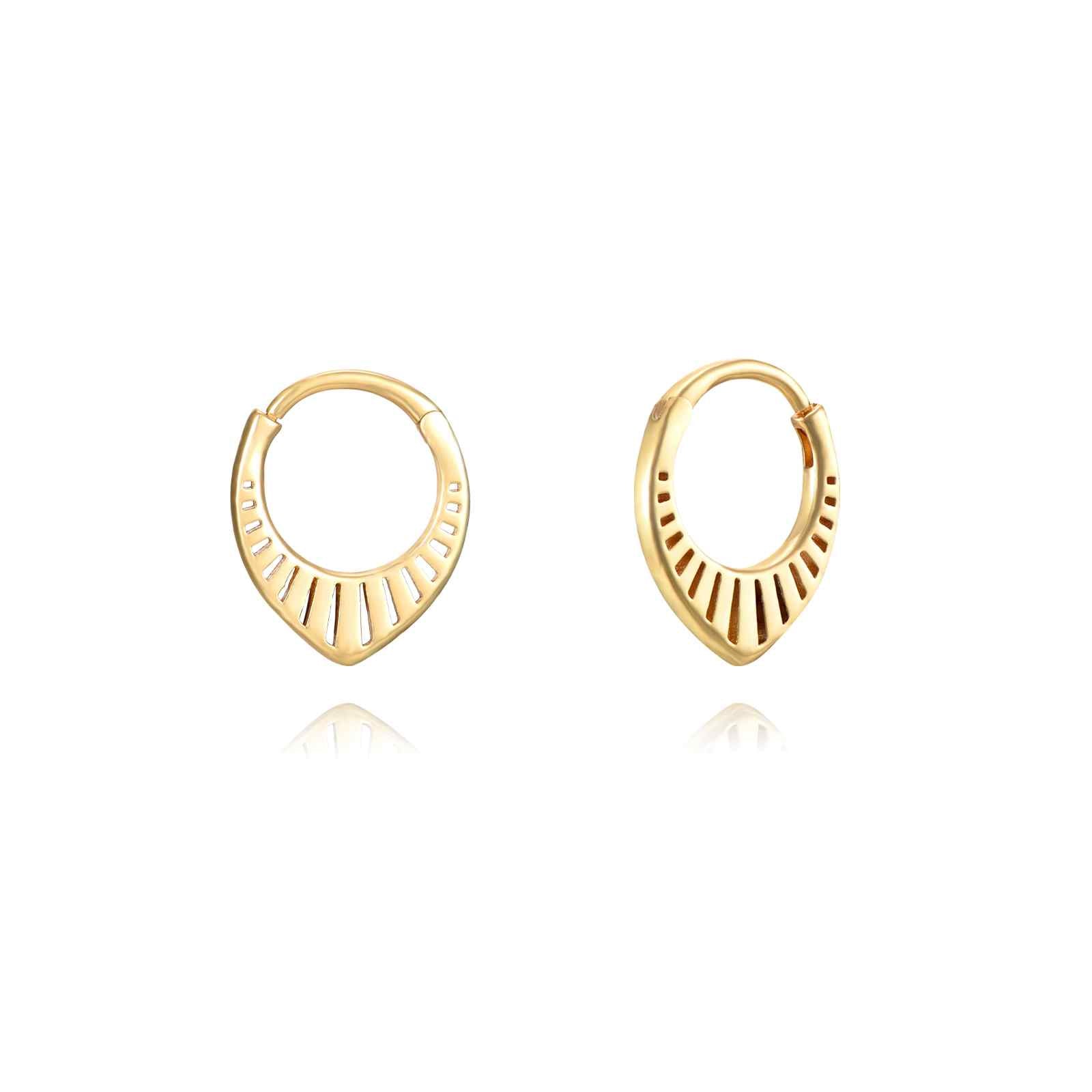 Pendientes de aro de plata de ley 925 con baño de oro de 18k, 17 mm