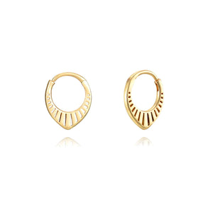 Pendientes de aro de plata de ley 925 con baño de oro de 18k, 17 mm