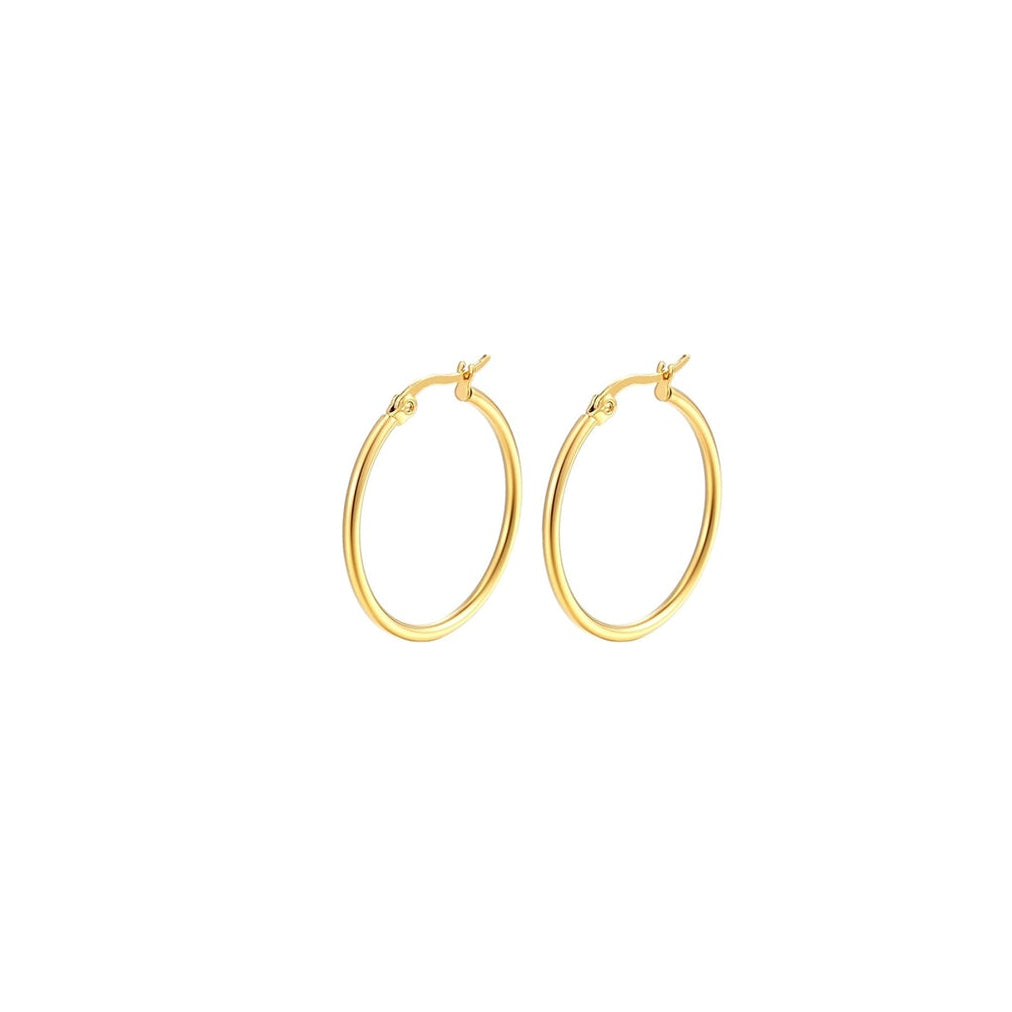 Pendientes de aro de plata de ley 925 bañada en oro de 18k, 14 mm de diámetro