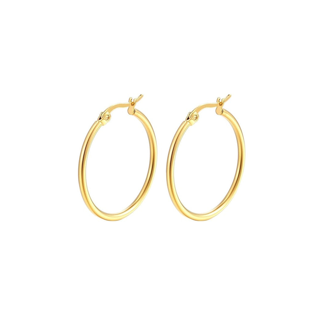Pendientes de aro de plata de ley 925 bañada en oro de 18k, 25 mm de diámetro