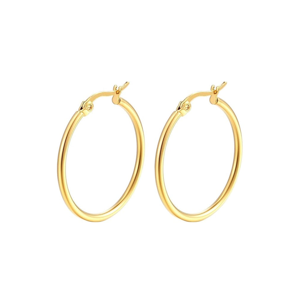 Pendientes de aro de plata de ley 925 bañada en oro de 18k, 30 mm de diámetro