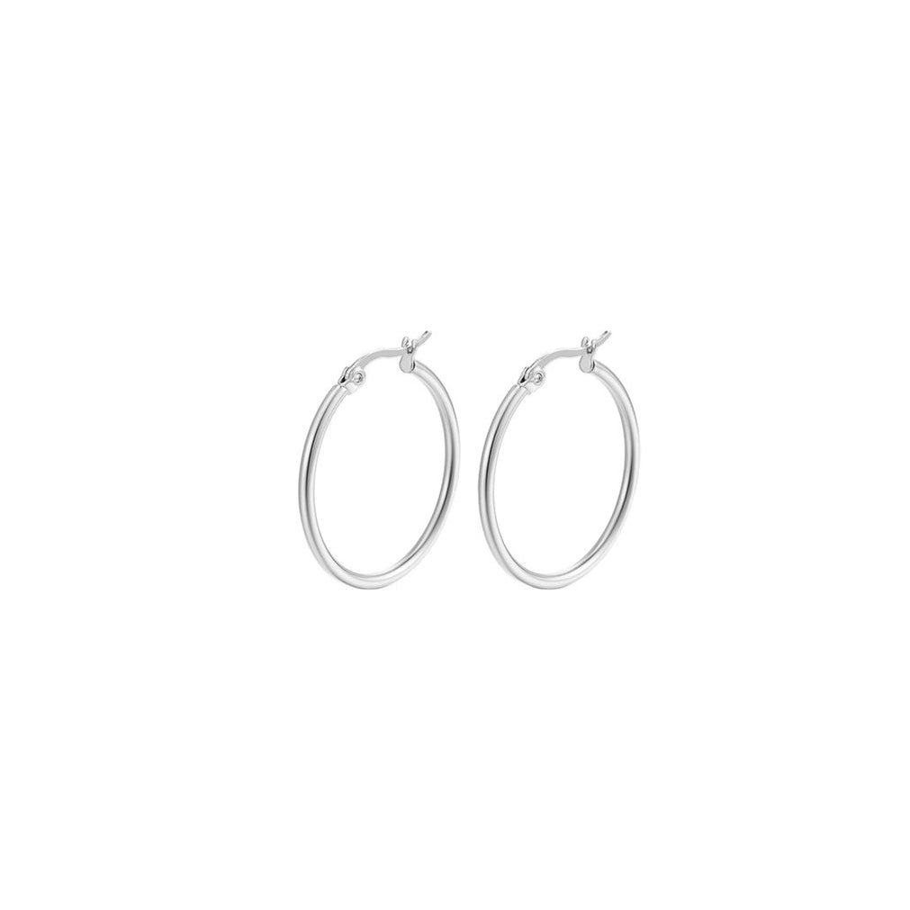 Pendientes de aro de plata de ley 925, 14 mm de diámetro