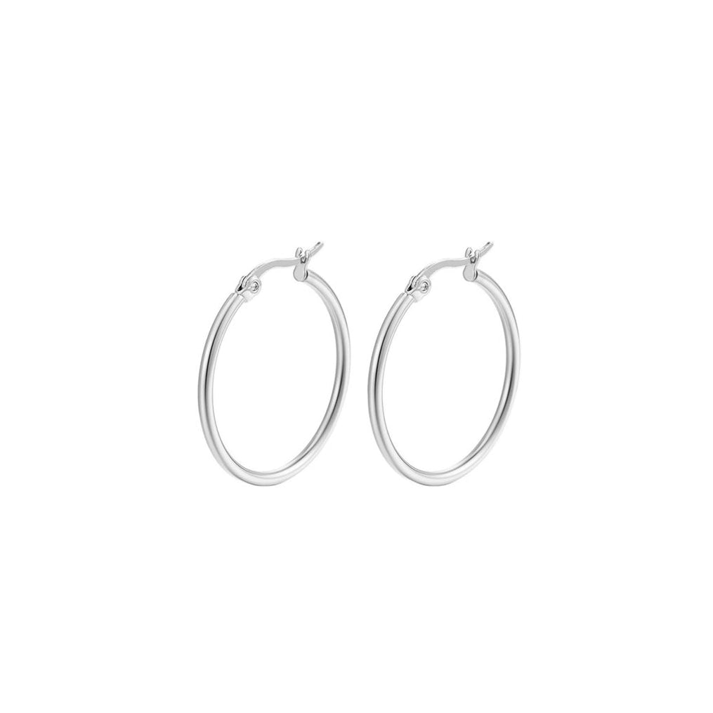 Pendientes de aro de plata de ley 925, 20 mm de diámetro