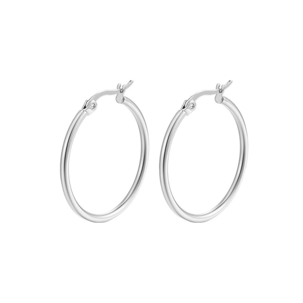 Pendientes de aro de plata de ley 925, 30 mm de diámetro