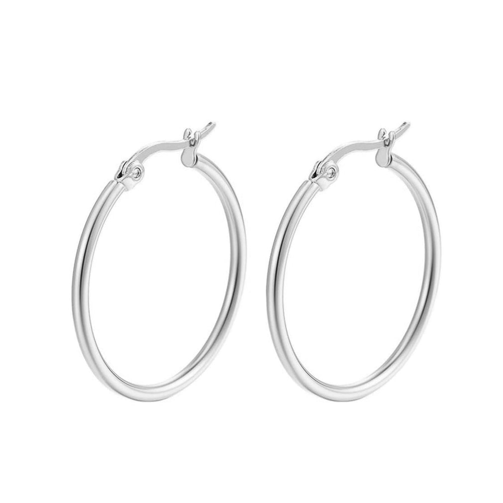 Pendientes de aro de plata de ley 925, 40 mm de diámetro