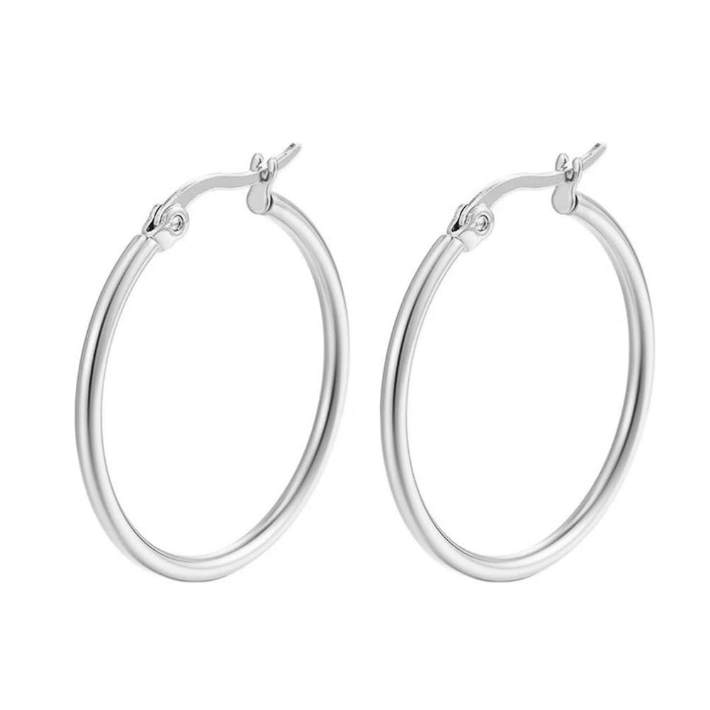Pendientes de aro de plata de ley 925, 50 mm de diámetro